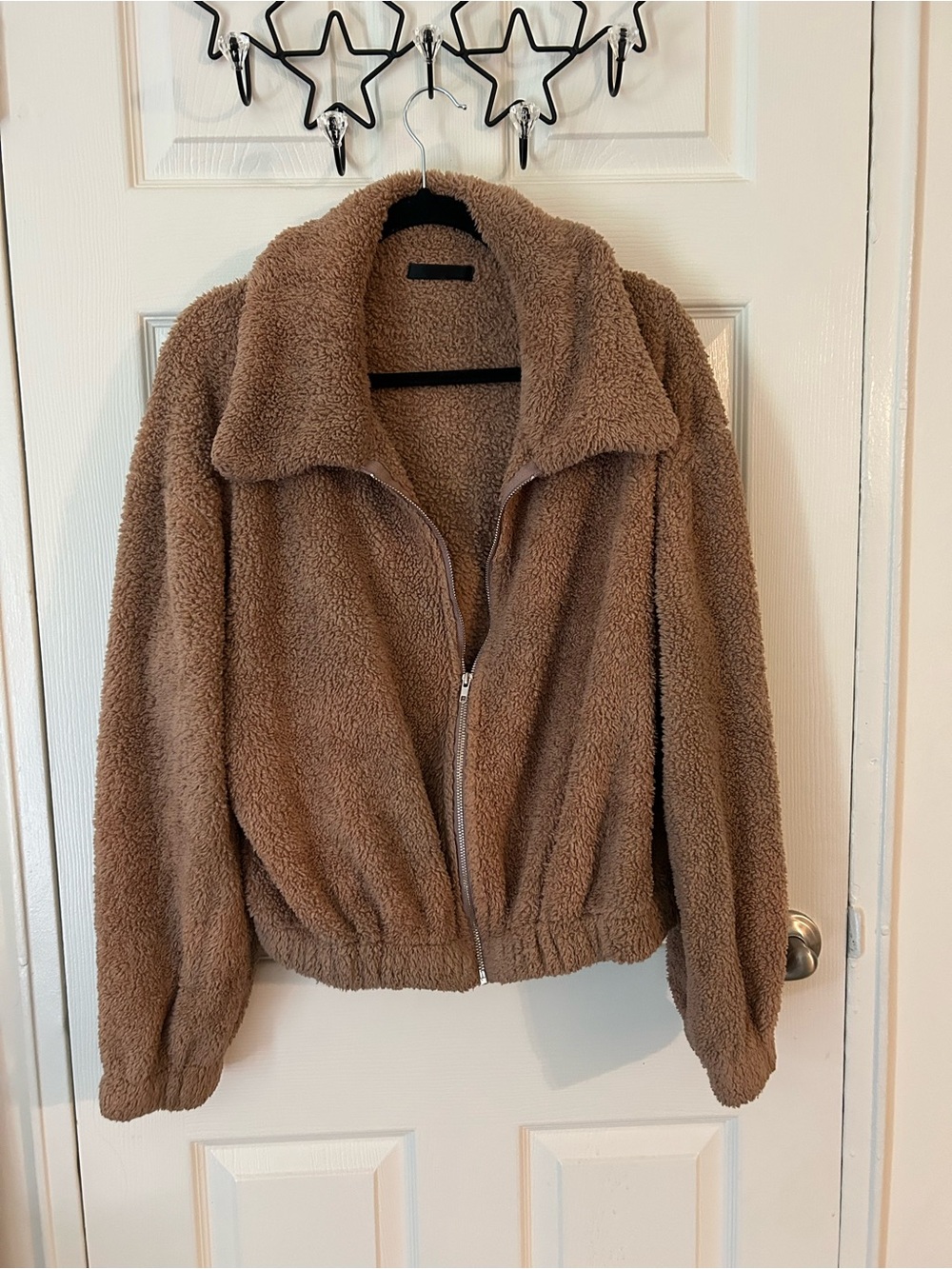 Cozy Teddy Sherpa Zip-Up Jacket - Brown